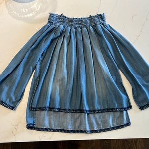 Chambray off the shoulder top